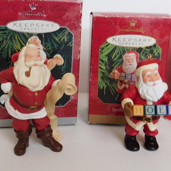 Lot Of 4 HALLMARK KEEPSAKE Santa Claus Ornaments in boxes Golfing Santa - Picture 3 of 10